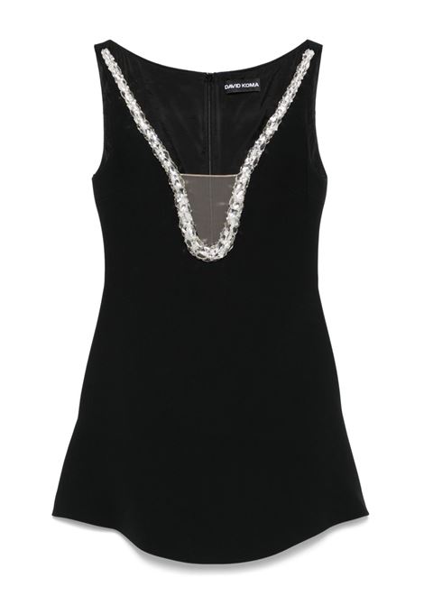 Abito corto con dettagli in nero David Koma - donna DAVID KOMA | RE25DK23DBLKSLVR